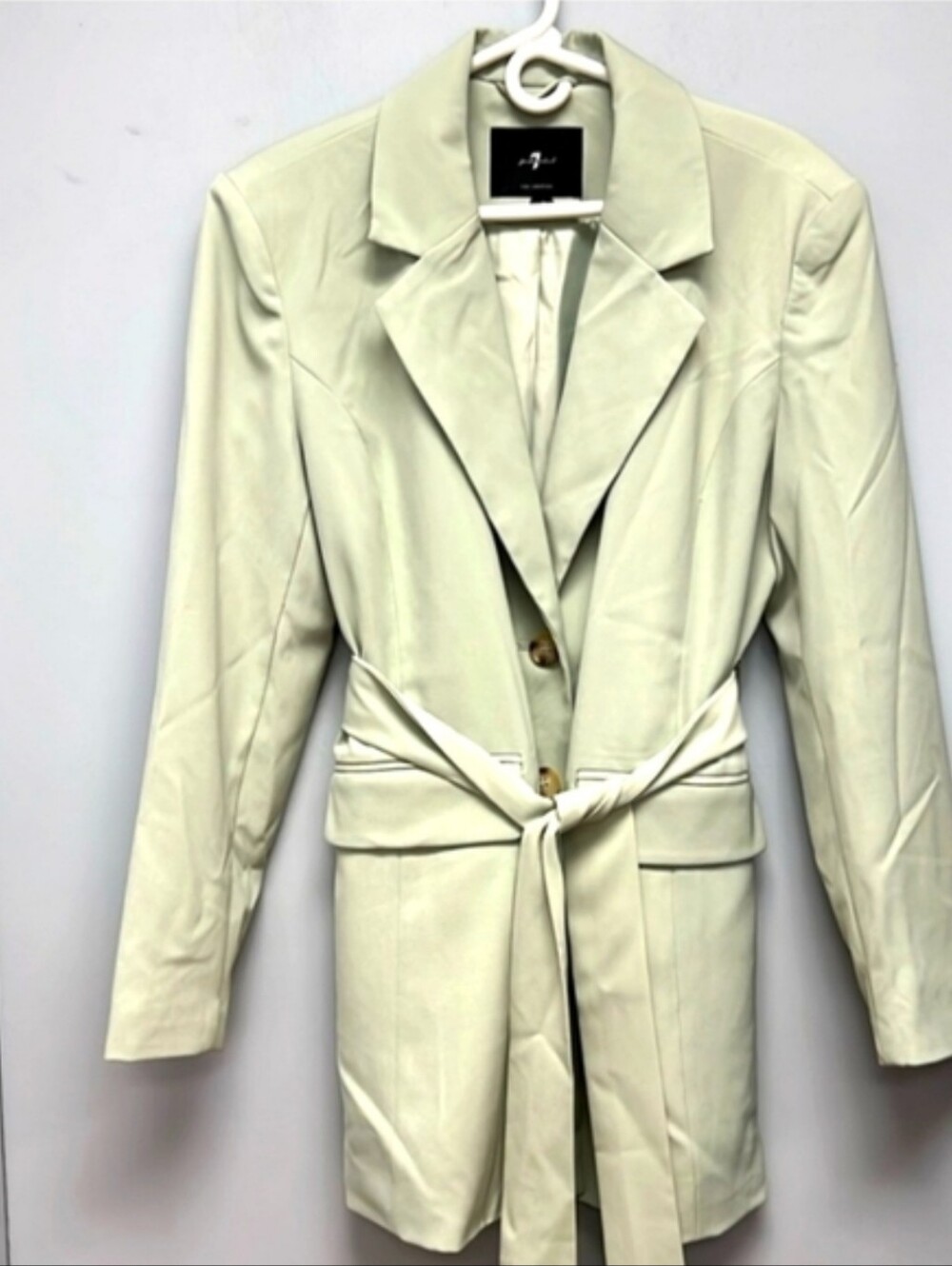 HP🎉 NWOT 7 For all Mankind Belted Professional Office Blazer in Pastel Green - Picture 3 of 3